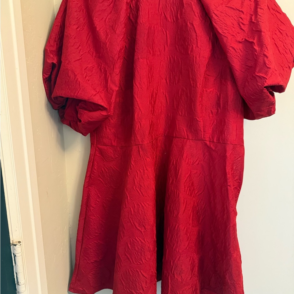 Elegant Red Textured Dress with bow details on the back from H&M